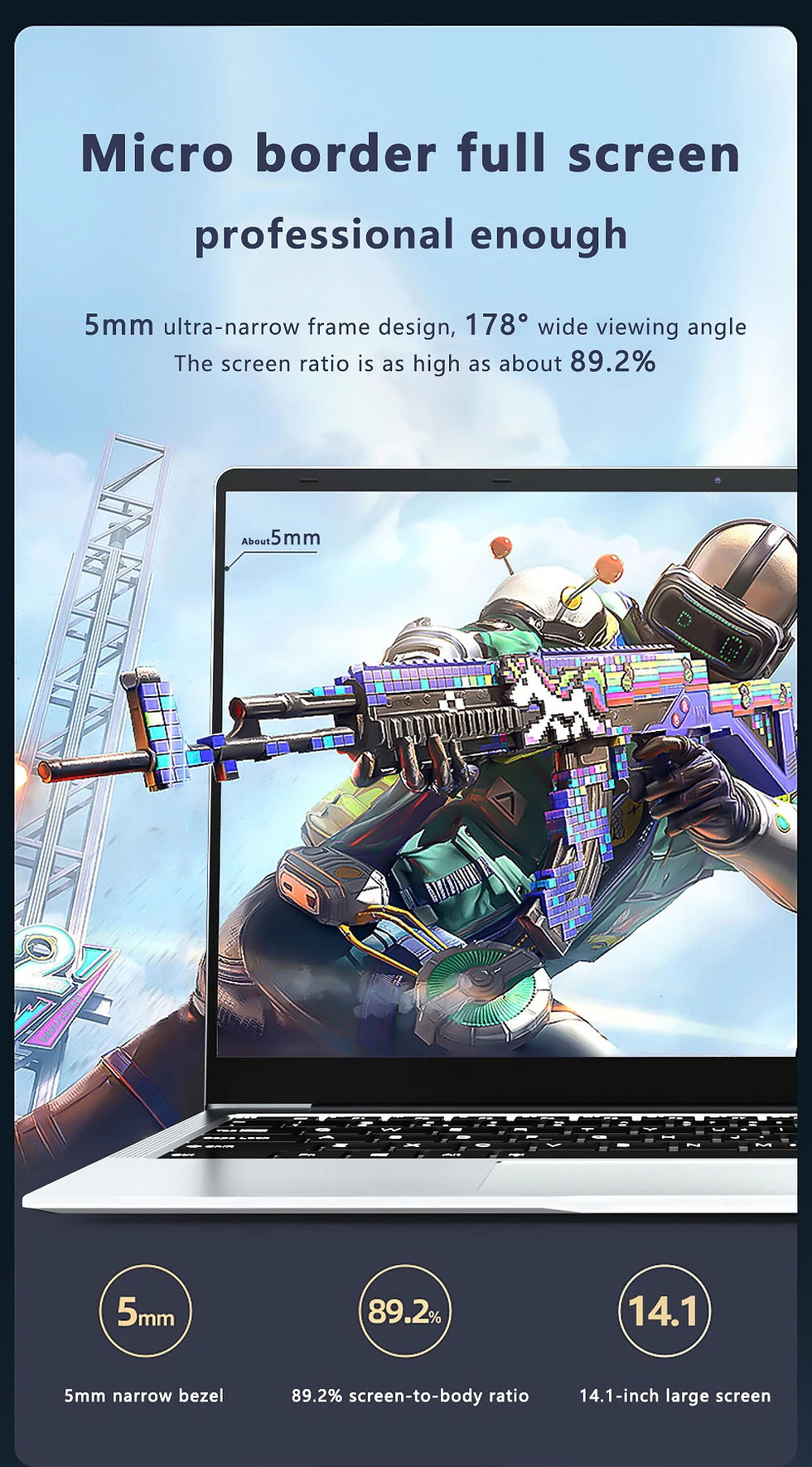 Thumbnail: 2025 Laptop Computer Windows 11 Notebook 14.1 Inch Intel Atom A3950 12GB 512GB 1