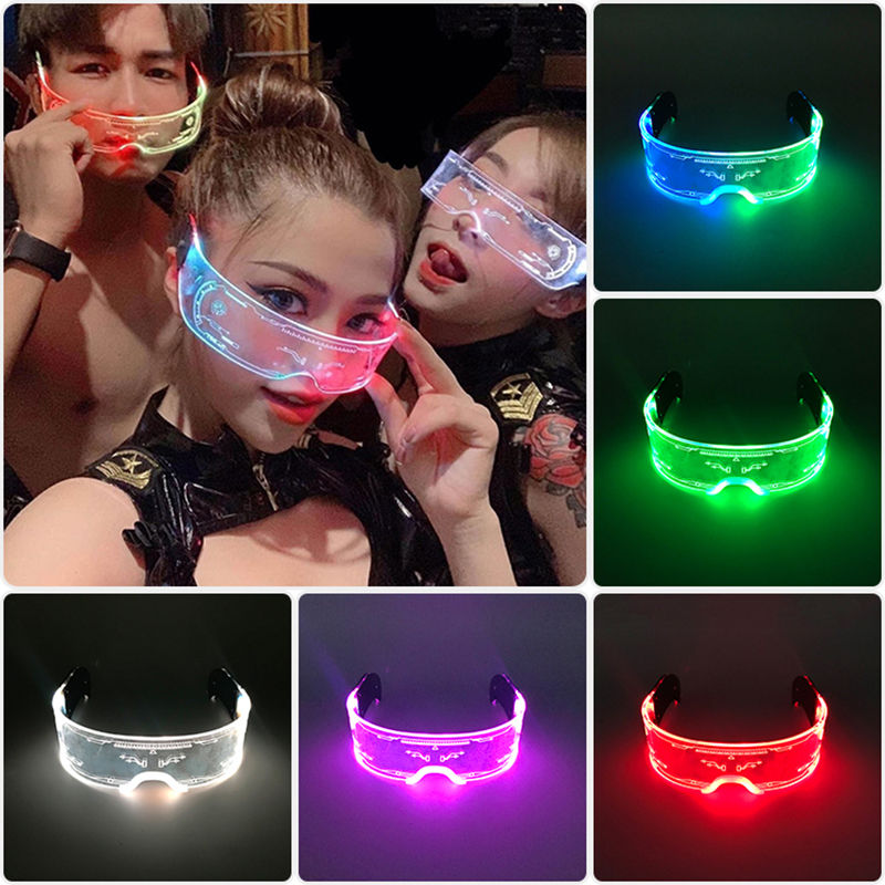 Thumbnail: Cool Luminous Colorful LED Light Up Glasses Glowing Neon Light Flashing Party Gl