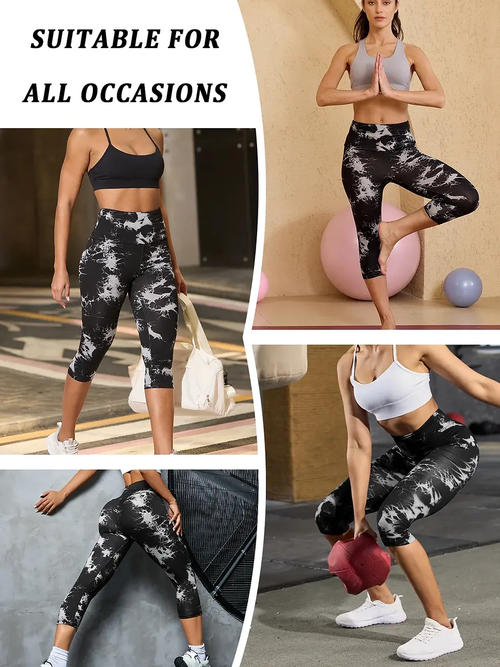 Thumbnail: Women's High Waisted Capri Pants Super Soft Tummy Control No See Through Workout