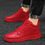 Thumbnail: Hot Fashion Red Leather Sneakers Men Autumn Winter Hip Hop Skateboard Shoes Men 