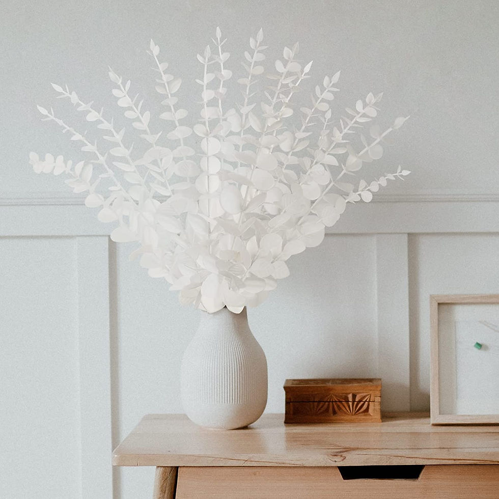 Thumbnail: Yannew 12pcs Artificial Eucalyptus Stems Silver Dollar Greenery Fake Plants for 