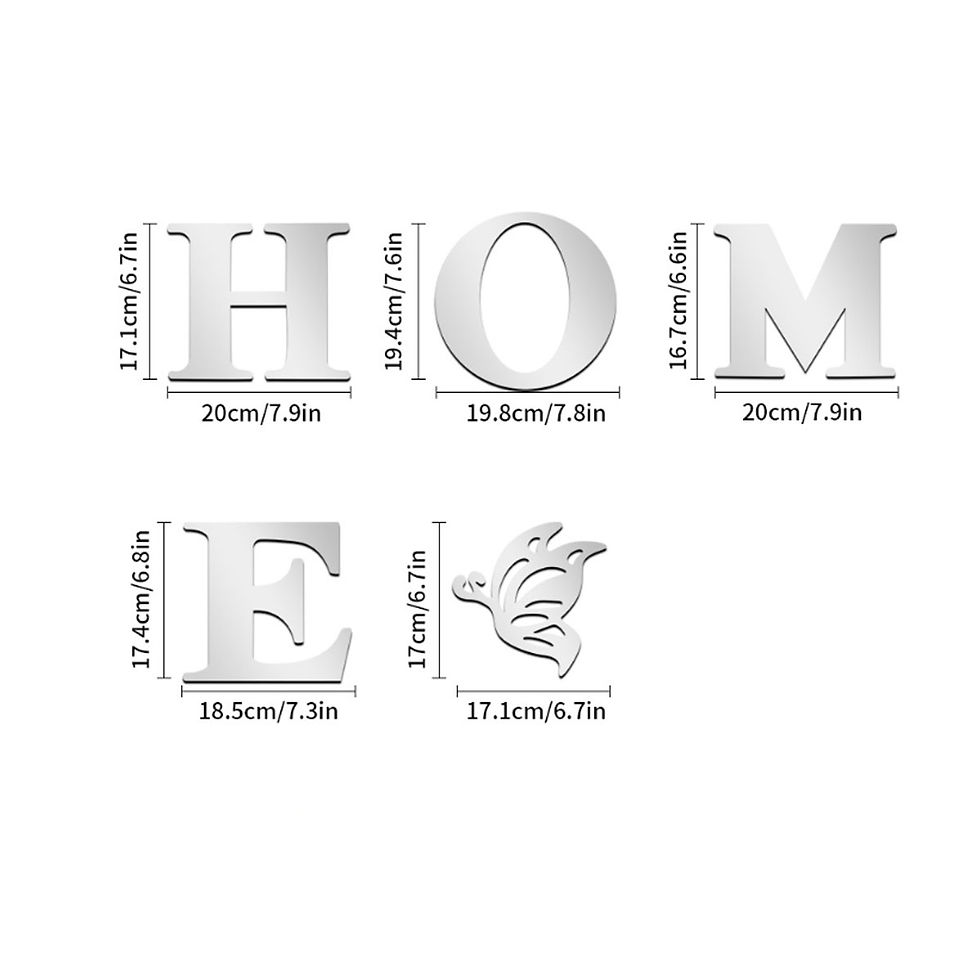 Thumbnail: HOME Home Logo 3D Mirror Wall Sticker, Entrance Decoration, Home Decoration