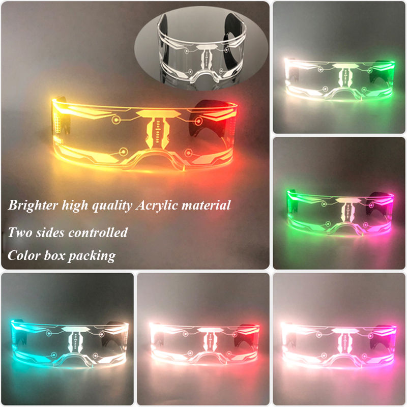 Thumbnail: Cool Luminous Colorful LED Light Up Glasses Glowing Neon Light Flashing Party Gl