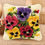 Thumbnail: Smyrna Flower Latch Hook Kit Mats Cushion Pillow DIY Crafts Flower Cushion Embro
