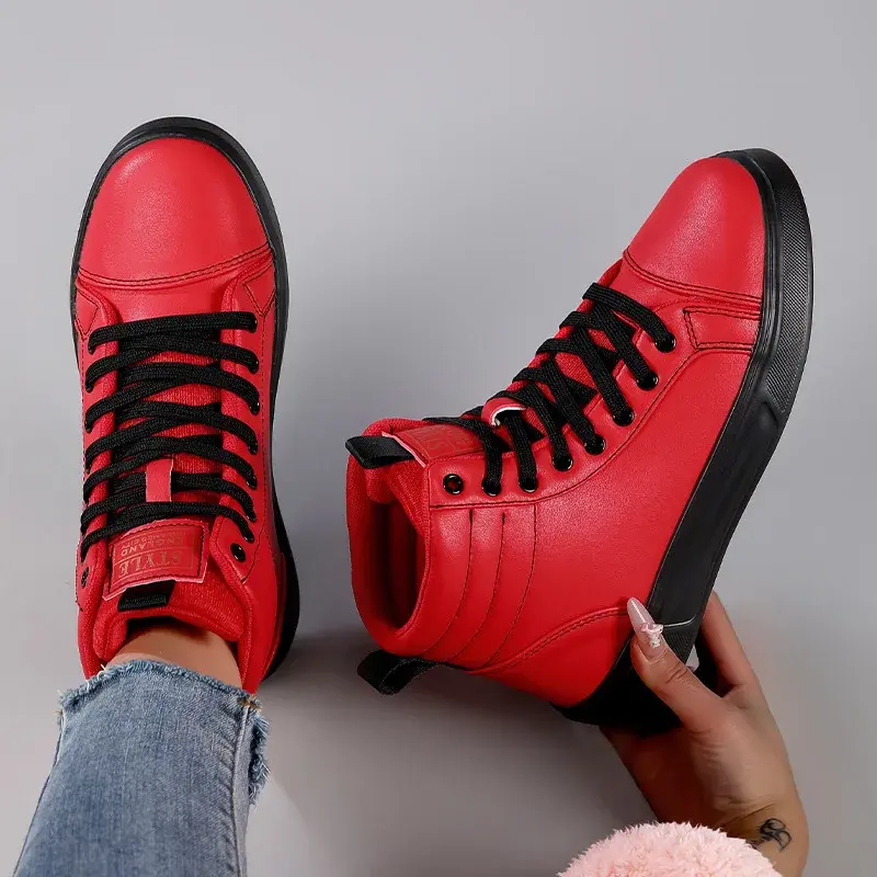 Thumbnail: 2025 Spring Fashion Red Men's Sneakers High Top Skateboarding Shoes for Men Wome
