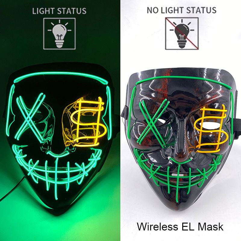 Thumbnail: The Purge Horror Mask for Adult Evening Dress Halloween Costumes Wireless LED Gl