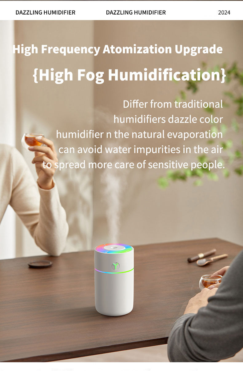 Thumbnail: Portable Handheld Ultrasonic Oil Essential Diffuser Humidifier with Colorful Lig
