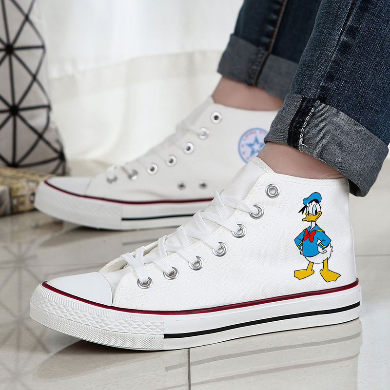Thumbnail: 2025 Grils Canvas Shoes Mickey Minnie Mouse Donald Daisy Duck Women's Plus Size 