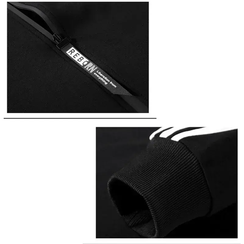 Thumbnail: Men's printed zipper hooded sweatshirt + long pants 2-piece set, fashionable, ne