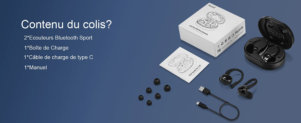 Thumbnail: DRSAEC Wireless Earbuds Sports, Bluetooth Headphones 5.3,4 ENC Noise Cancelling 