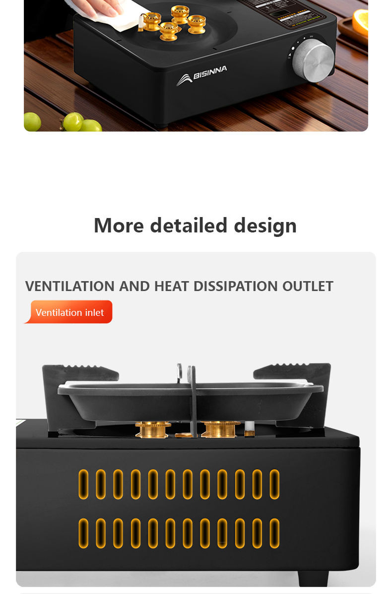 Thumbnail: BISINNA Camping Gas Stove 5800W High Firepower Outdoor Portable Cassette Burner 