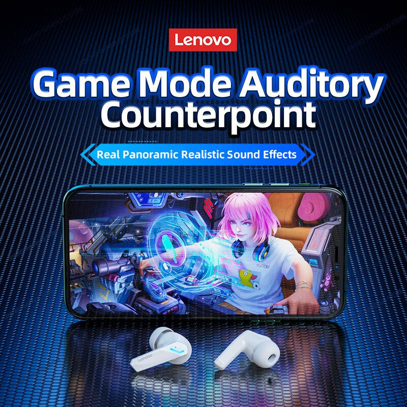 Thumbnail: Lenovo GM2 Pro Bluetooth 5.3 Earphones Sports Headset Wireless In-Ear Gaming Low