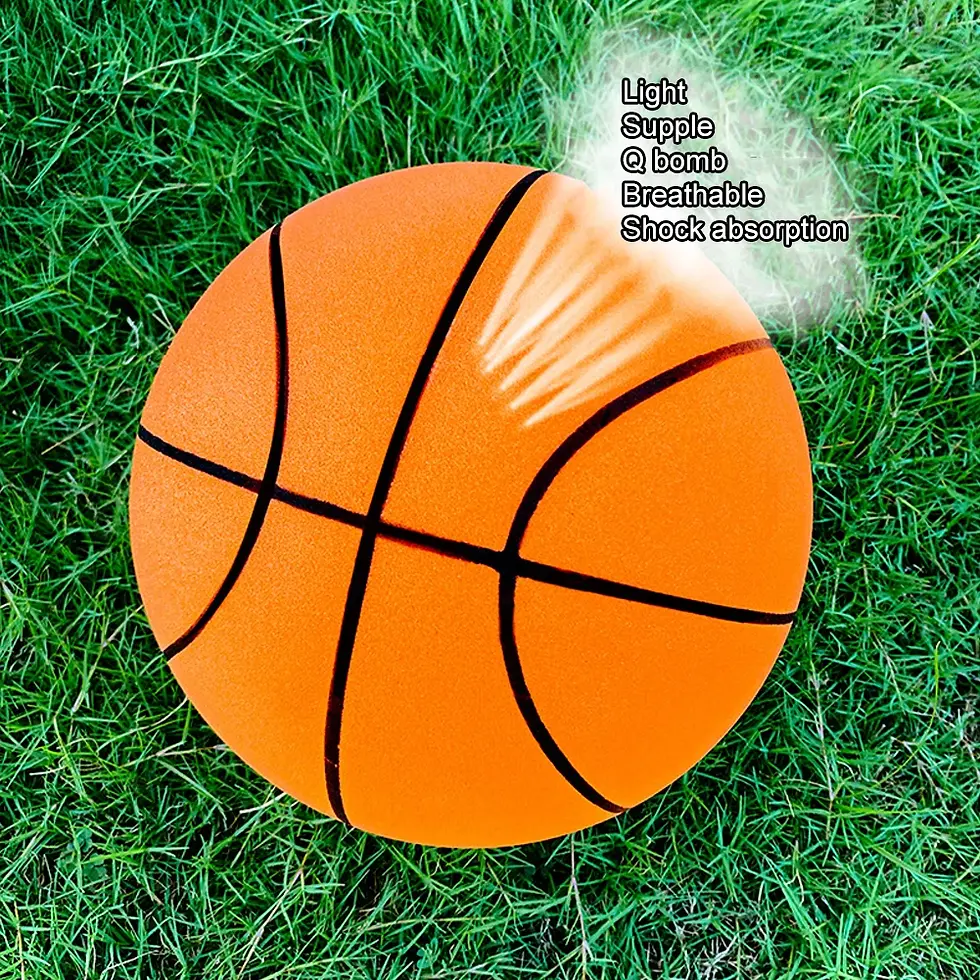 Thumbnail: 18/21/24 Solid Silent Basketball Kid Indoor Silent Sponge Elastic Little Leather