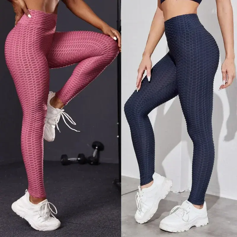 Thumbnail: S-3XL Women's Bubble Hip Lifting ExerciseYoga Pants Women Fitness Running High W