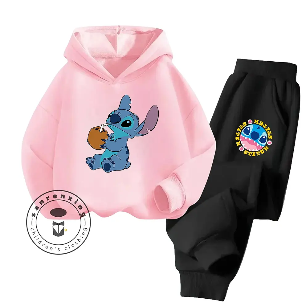 Thumbnail: Stitch Fashion 2025 Cartoon Printed Hoodie Set 2D For Children Teenagers Boys Gi
