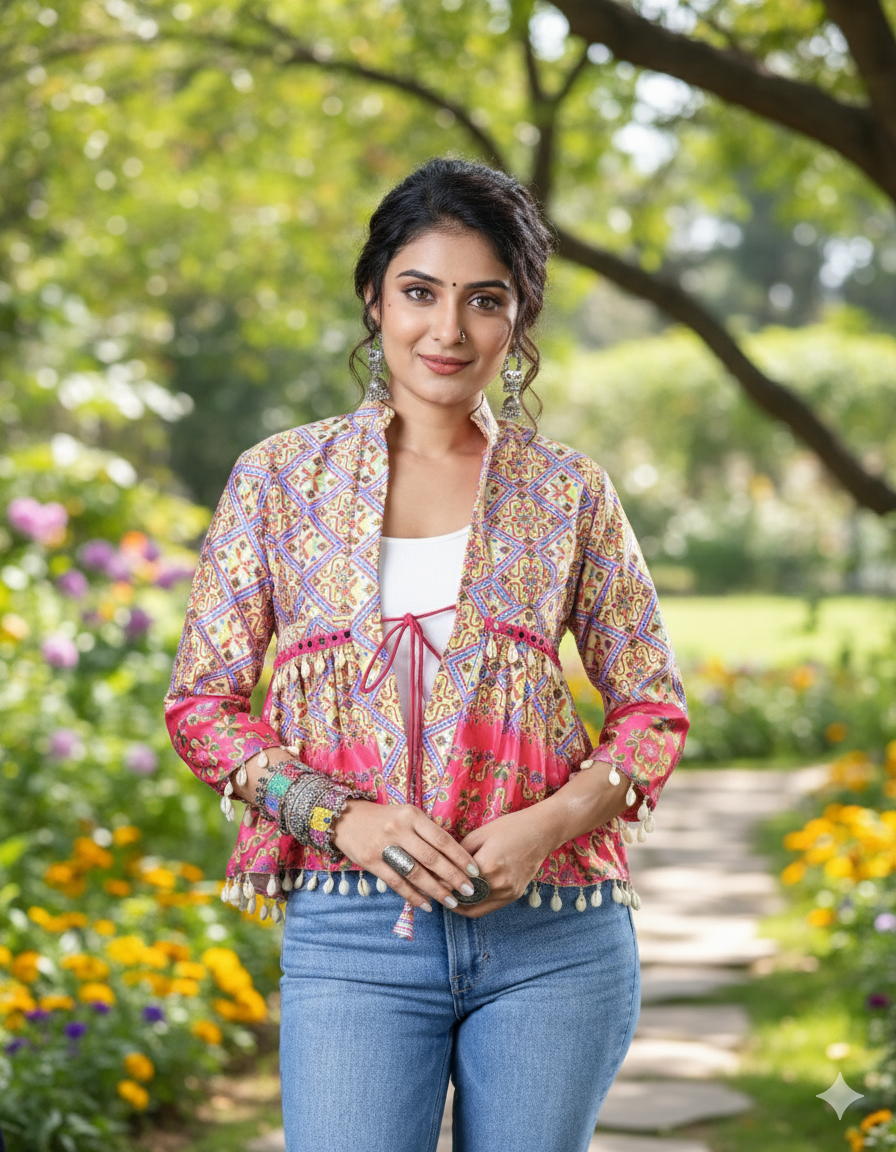 Printed Blush Pink Jacket