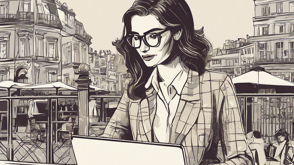 Woman working on the laptop outdoor
