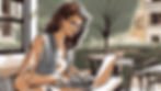Woman working on a laptop outdoor