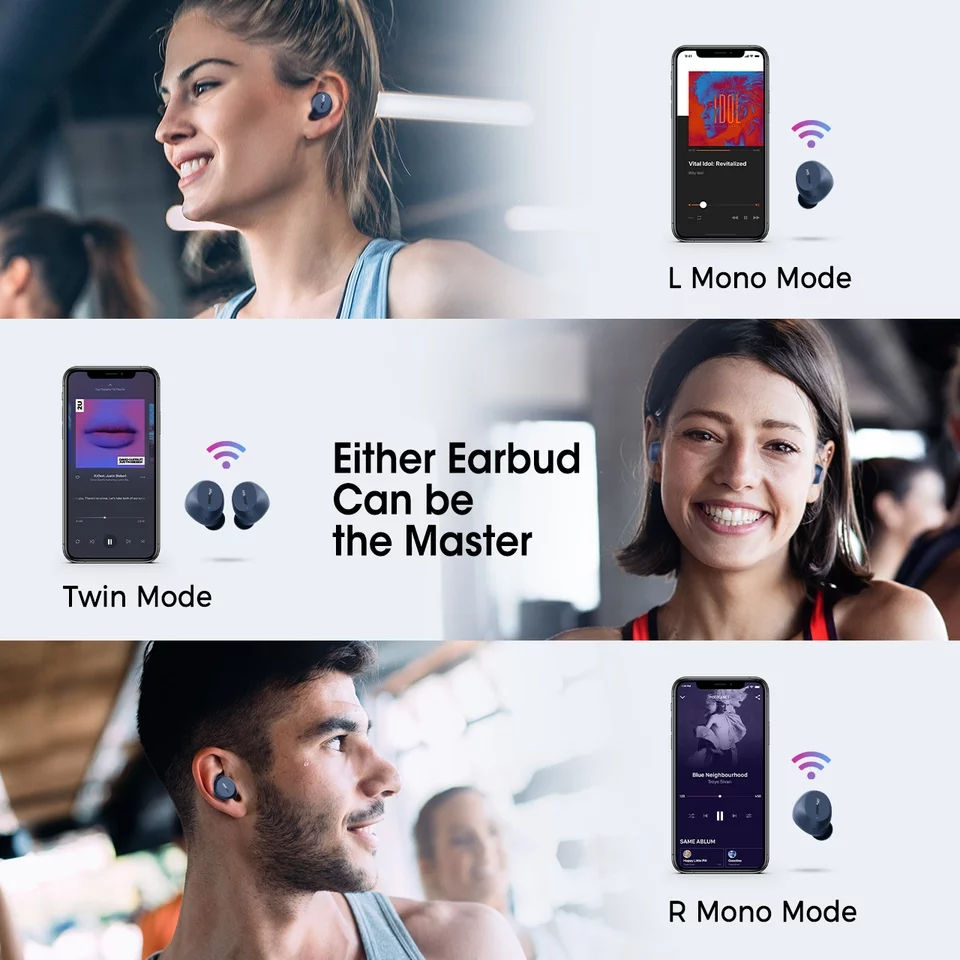 Thumbnail: Mpow M12 True Wireless Earbuds Bluetooth 5.0 TWS Earphones with Deep Bass 25H Pl