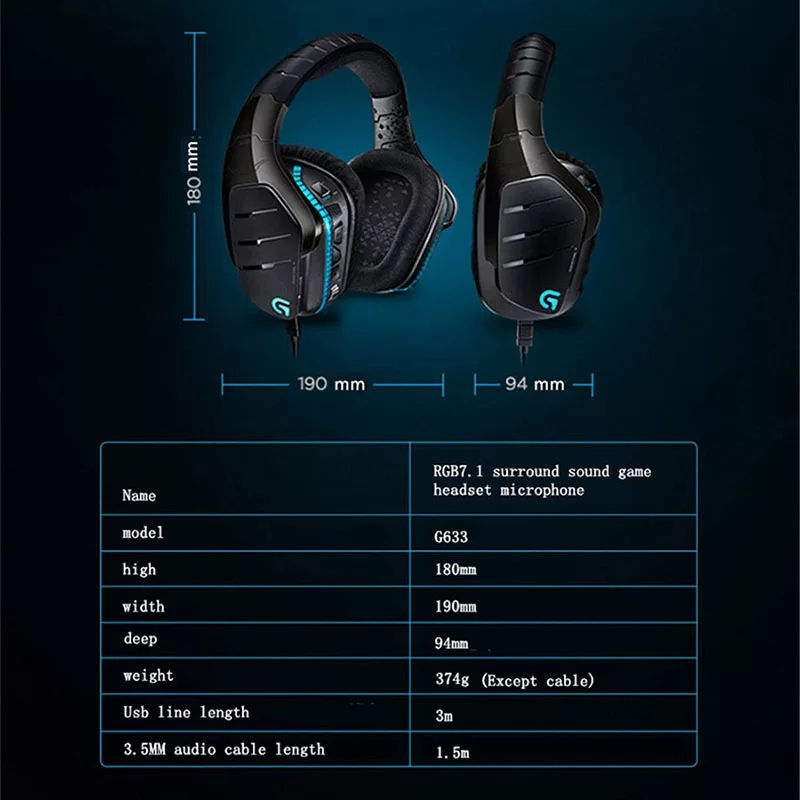 Thumbnail: Logitech G633 Artemis Spectrum RGB 7.1 Surround Sound Gaming Headset