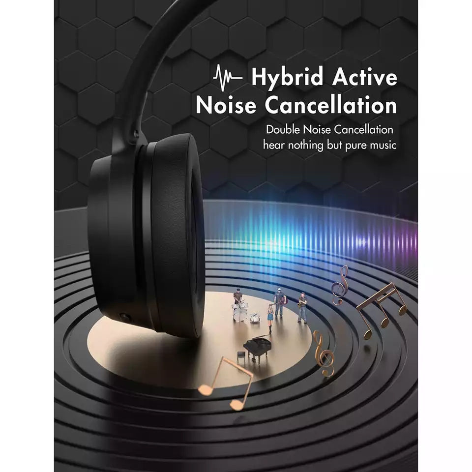 Thumbnail: pow H19 Wireless Headphones Active Noise Cancelling Bluetooth Headset with 100hr