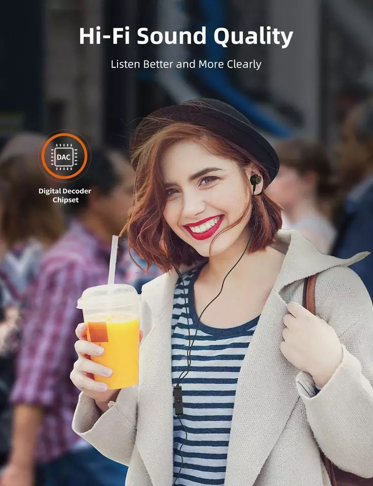 Thumbnail: Active Noise Cancelling 3.5mm Wired in-ear Earbuds with 14 Hours Playtime