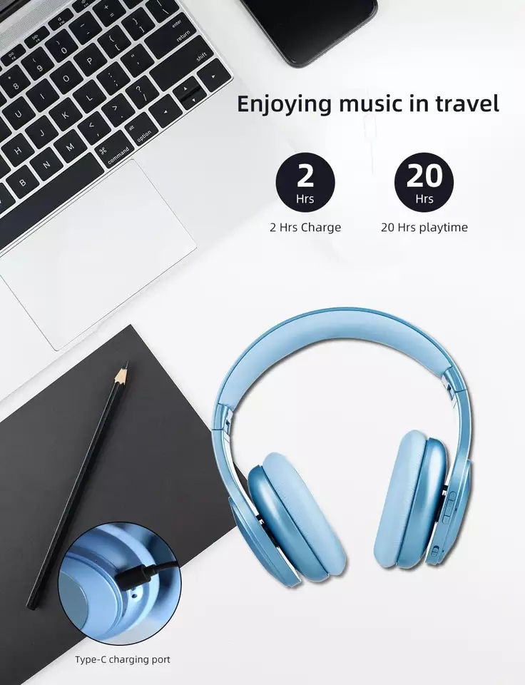 Thumbnail: Hybrid Active Noise Cancelling Bluetooth V5.0 Headphones with Mic Earpads