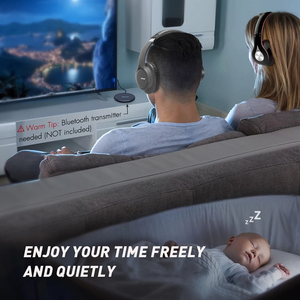 Thumbnail: Mpow H7 18h Playing Time Over Ear Bluetooth Wireless/Wired Headphones