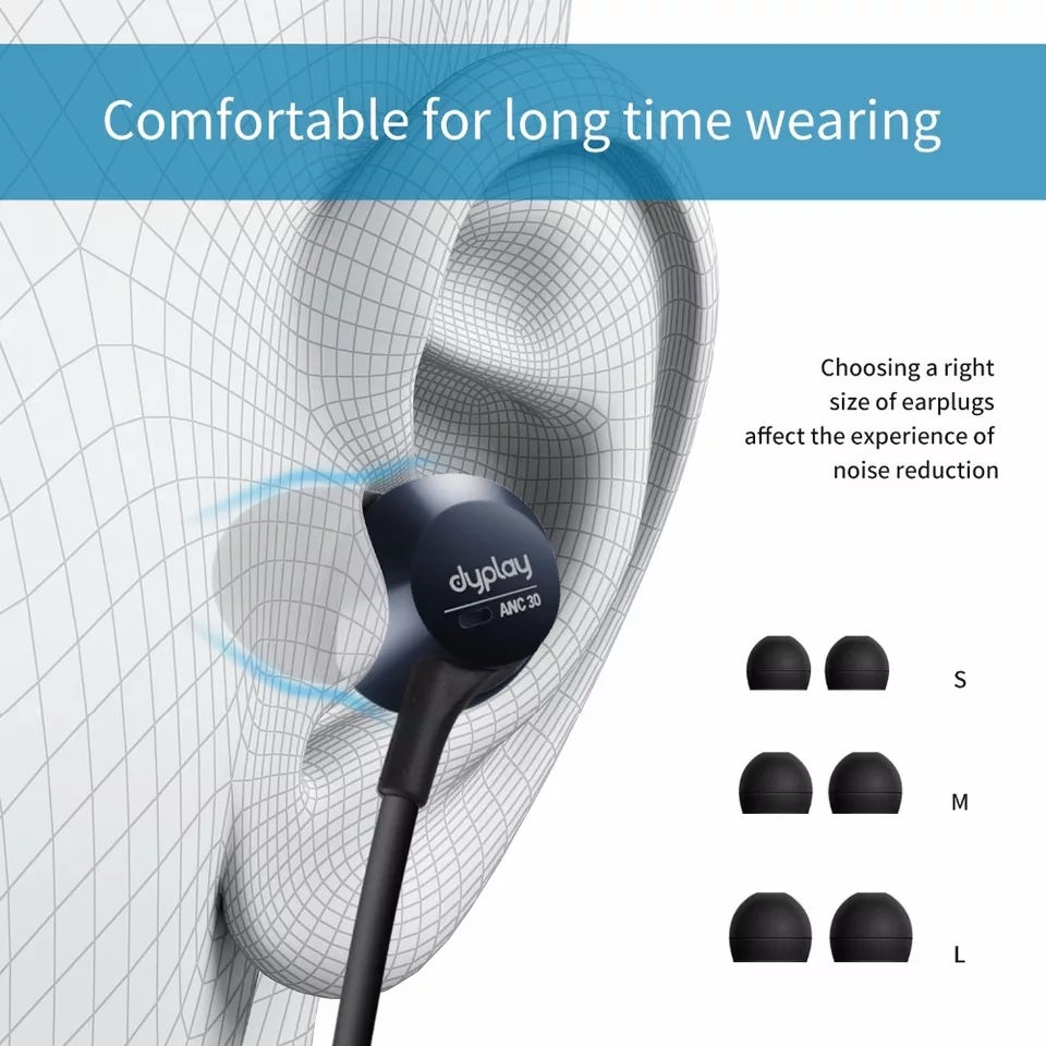Thumbnail: DyPlay Active Noise Cancelling Headphones Wireless Neckband Headsets