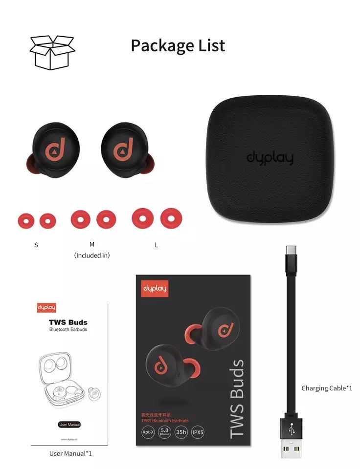 Thumbnail: TWS Bluetooth 5.0 aptx Auto Pairing Touch Control CVC 6.0 Noise Cancel Earphones