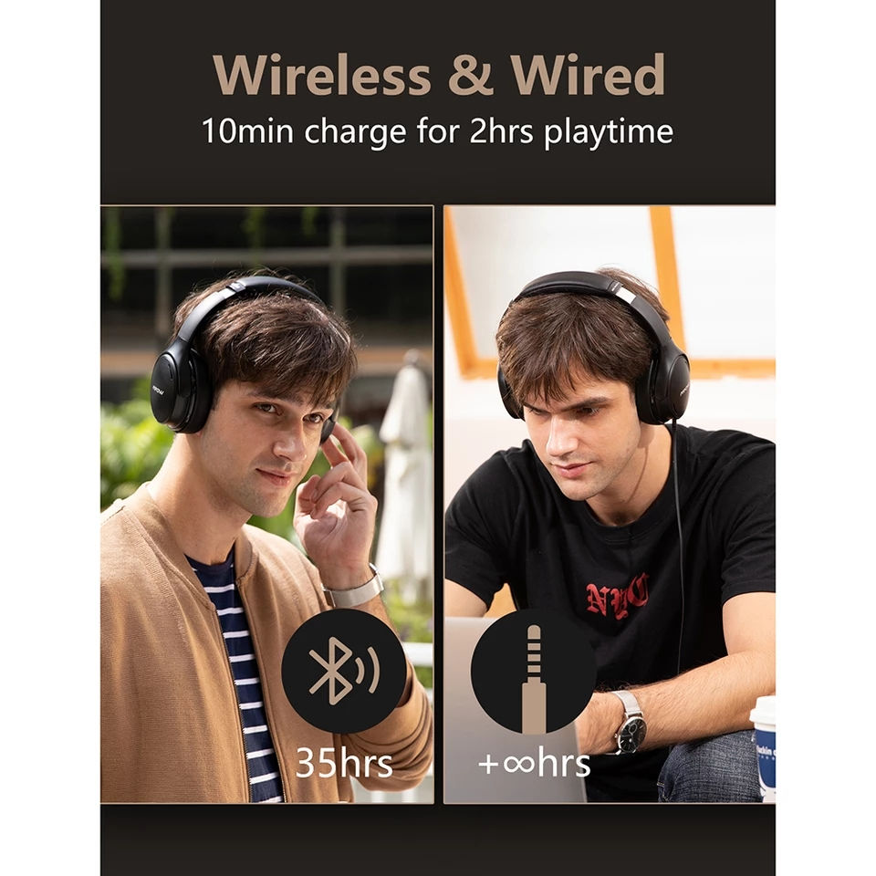 Thumbnail: Mpow H19 IPO Bluetooth 5.0 Active Noise Cancelling Headphones Lightweight
