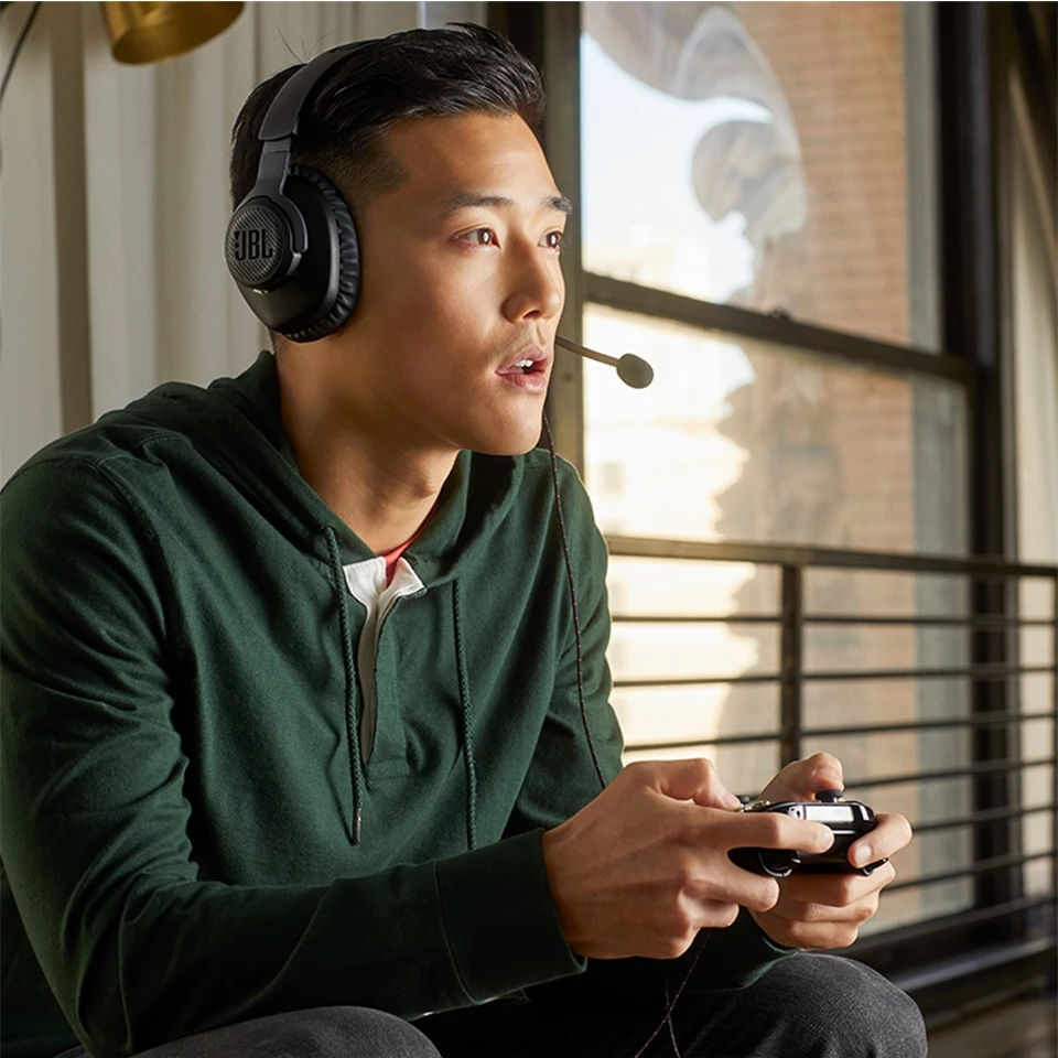 Thumbnail: JBL Quantum 100 Wired Headphone Gaming Headset with Mic Foldable Gaming Earphone