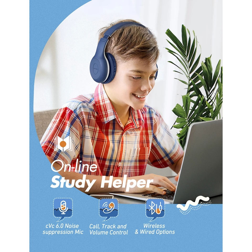 Thumbnail: Mpow CH6 Plus Bluetooth Kids Headphones V5.0 Wireless Headset 95dB Limited With