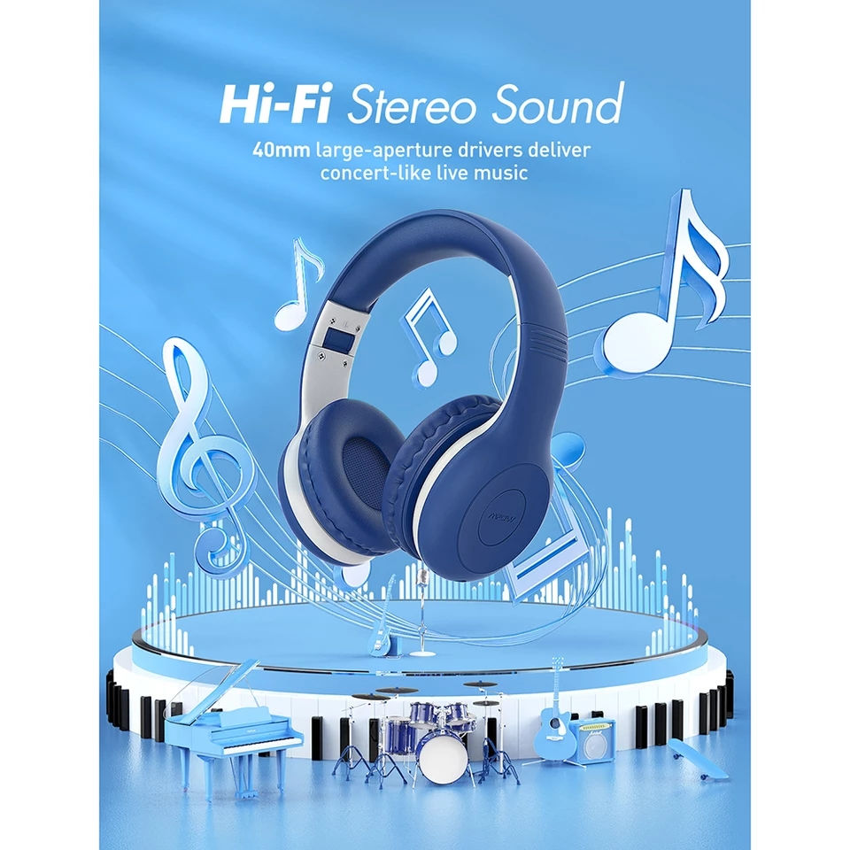 Thumbnail: Mpow CH6 Plus Bluetooth Kids Headphones V5.0 Wireless Headset 95dB Limited With