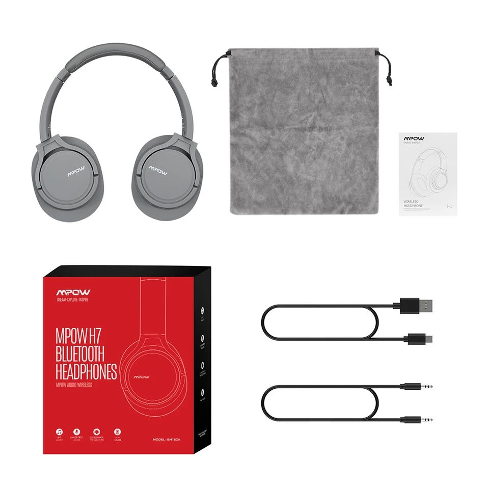Thumbnail: Mpow H7 18h Playing Time Over Ear Bluetooth Wireless/Wired Headphones