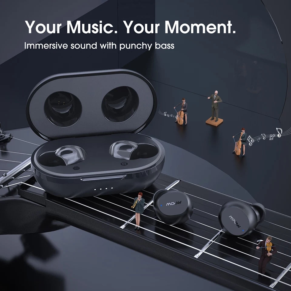 Thumbnail: Mpow M12 TWS True Wireless Earbuds iPX8 Waterproof 25h Playtime USB C Charging B