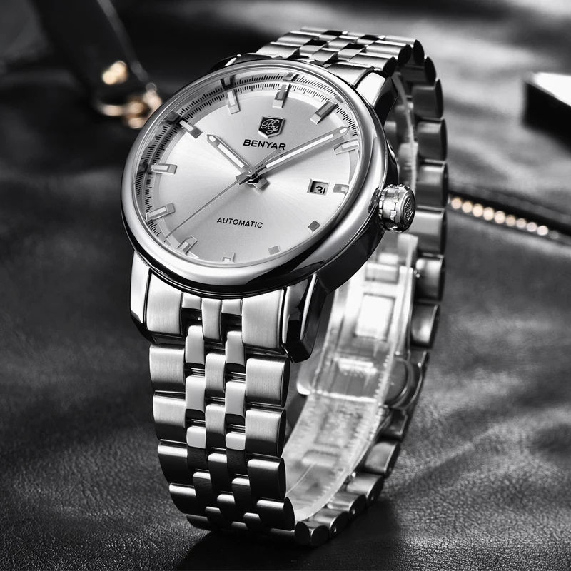 Thumbnail: BENYAR Top Brand Luxury Mens Watches Business Full steel Fashion Casual Waterpro
