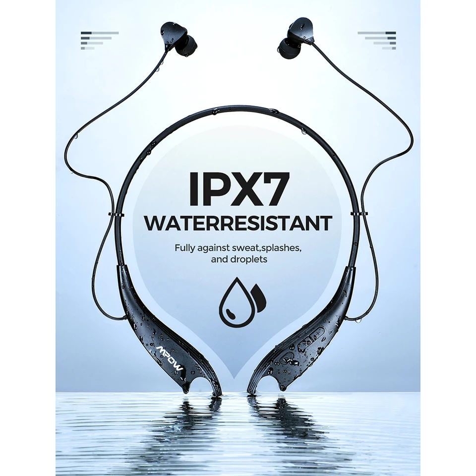Thumbnail: Mpow Jaws Gen6 Neckband Wireless Headphones Magnetic Bluetooth Earphones with 24
