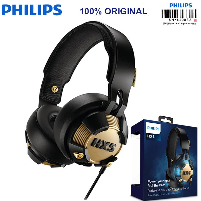Thumbnail: Philips Shx50 Professional Earphones With Usb Plug Blue Led Lights Shine Christm