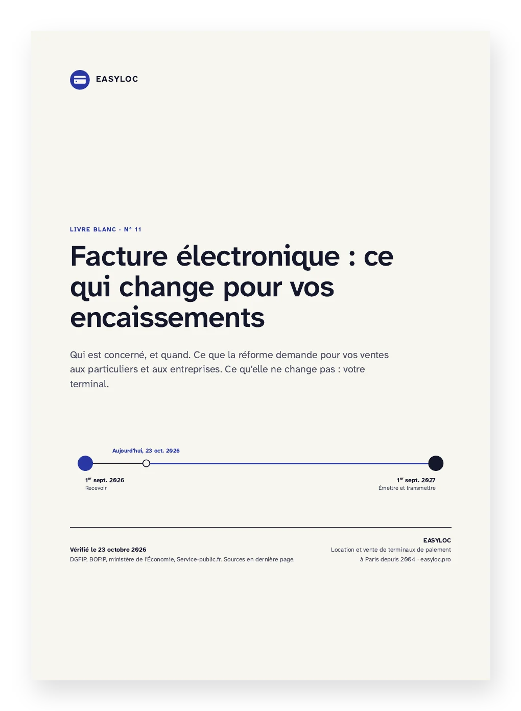 Couverture du guide « Facture électronique : ce qui change pour vos encaissements »
