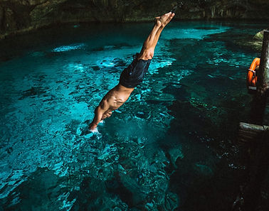 Cenote cave diving in Tulum near Dos Ojos H2Ojos eco-lodge