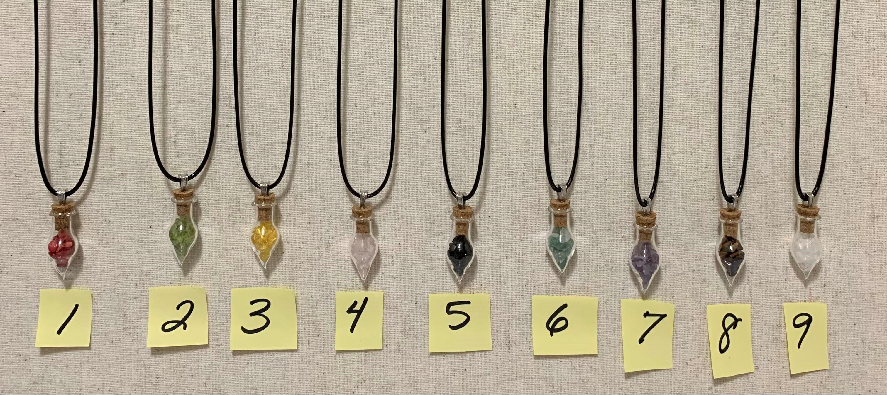 Crystal charm necklaces