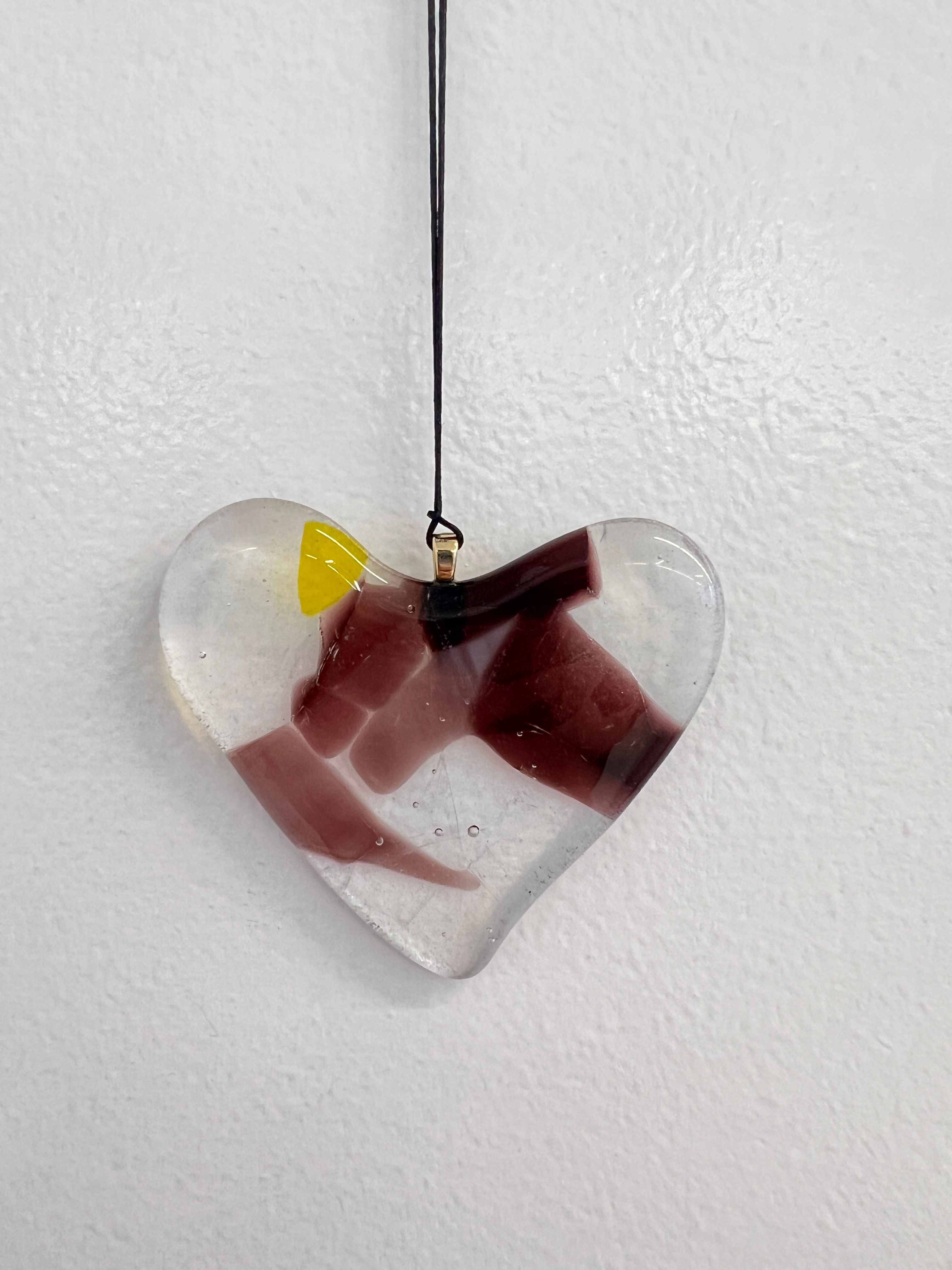 Fused Glass Heart Ornament by Julie Morrice