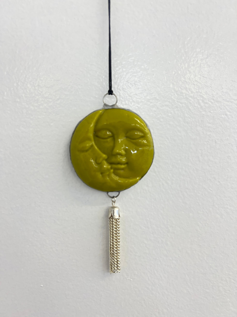 Thumbnail: Green Glass Clay Sun & Moon Ornament by Julie Morrice