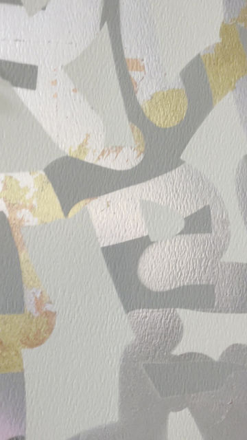 Thumbnail: I sampled true love - Ashwan - spray paint and metal leaf on paper