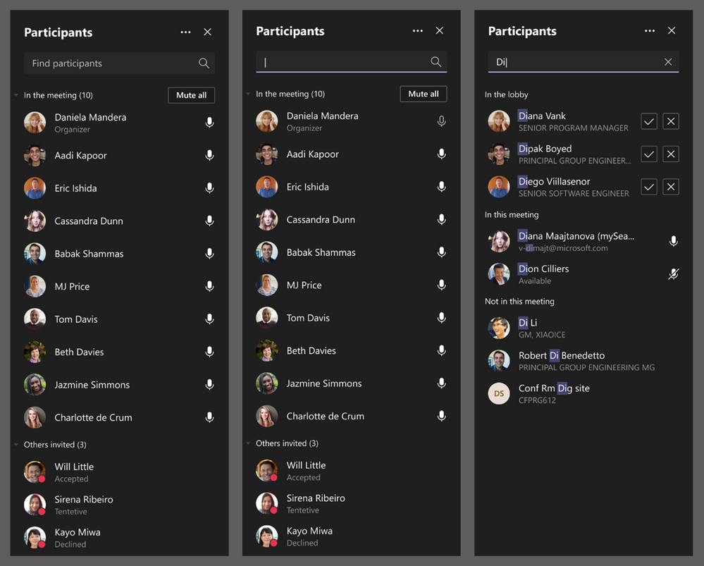 Microsoft Teams Participant List