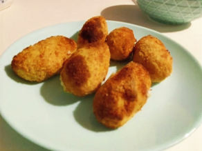 Croquetas de huevo y jamón en robot de cocina