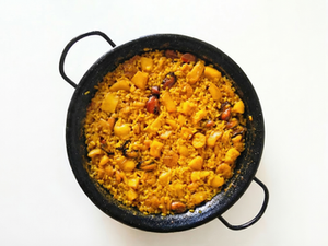 Arroz con mejillones, sepia y gambas