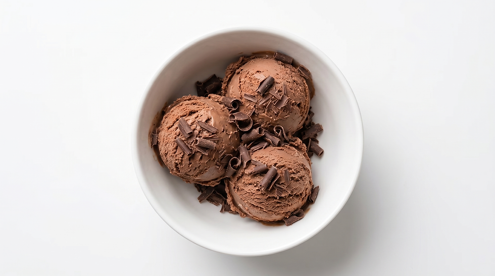 Helado de chocolate en robot de cocina