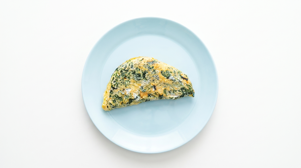Tortilla francesa de espinacas y quesitos